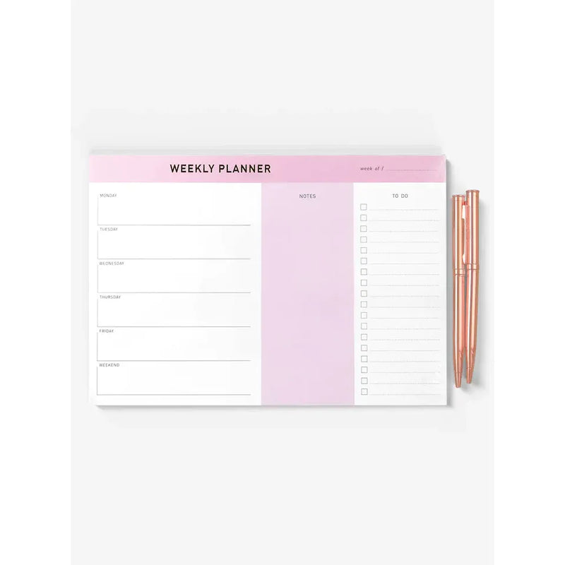 Weekly Planner Pad + 2 Rose Gold Pens