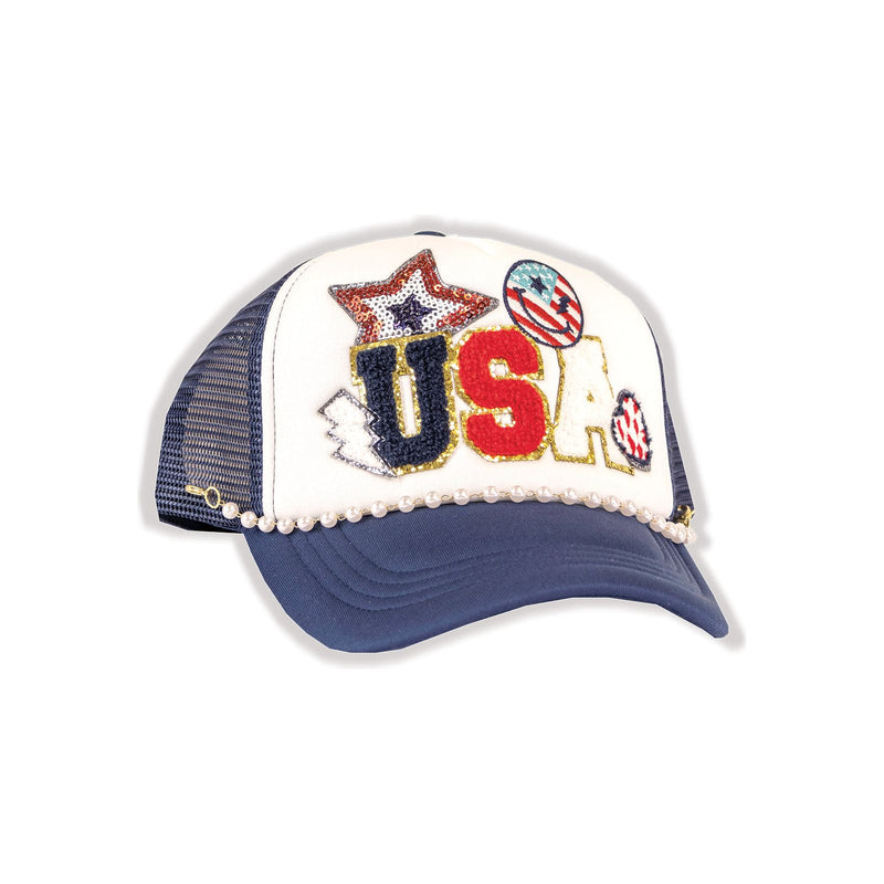 USA Foam Sequin Trucker Hat - Simply Southern