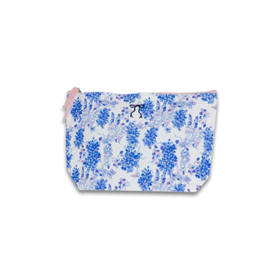 Blue Floral Canvas Pouch - Simply Southern