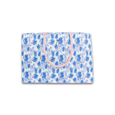 Blue Floral Canvas Tote Bag - Simply Southern