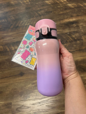 Pink/Purple Ombre Stylish Stainless Steel Water Bottle (12 fl oz) - Hot Focus