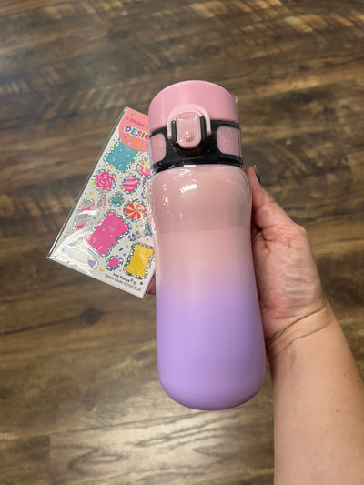 Pink/Purple Ombre Stylish Stainless Steel Water Bottle (12 fl oz) - Hot Focus