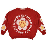 Simply Southern Choose Happy Rust Crop Sweater