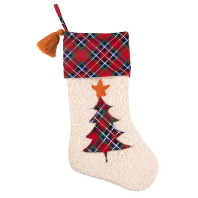 Plaid Tree Stocking - Simply Southern