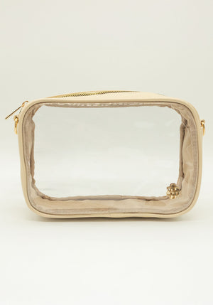 Stadium Leather Crossbody Ivory- Simply Southern