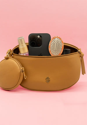 Leather Crossbody Bum Bag with Coin Pouch- Coco- Simply Southern