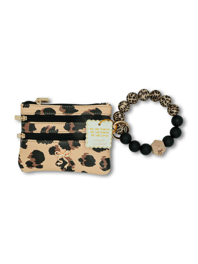 Leopard Print Beaded Bangle Wallet - Simply Southern