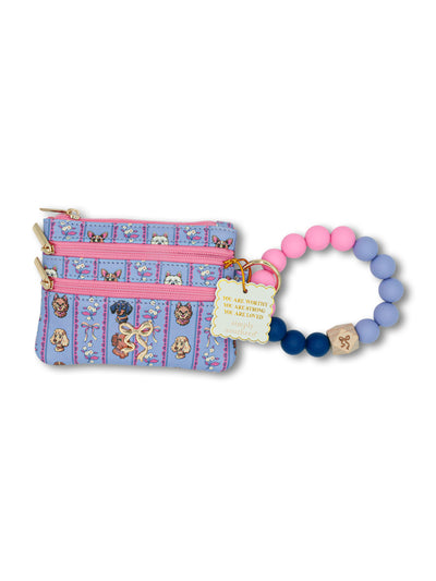 Dog Bone Print Beaded Bangle Wallet - Simply Southern