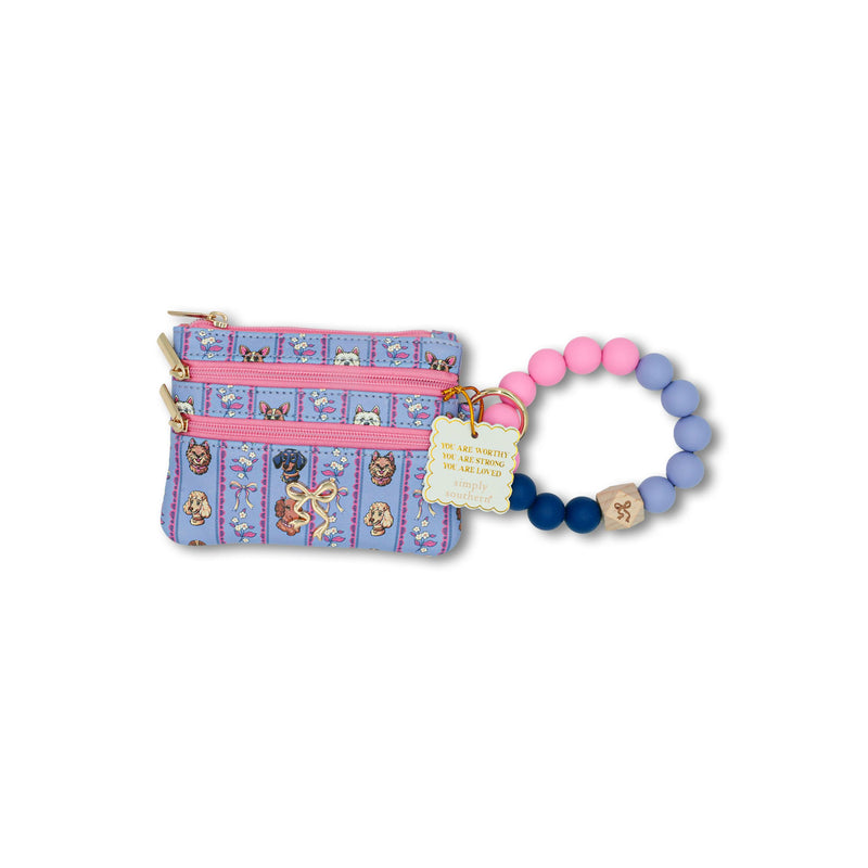 Dog Bone Print Beaded Bangle Wallet - Simply Southern