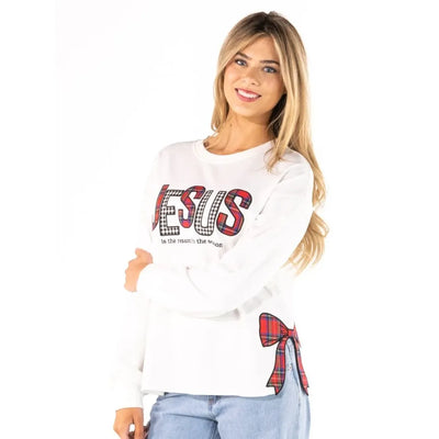 Jesus Bow Sweatshirt- Simply Southern