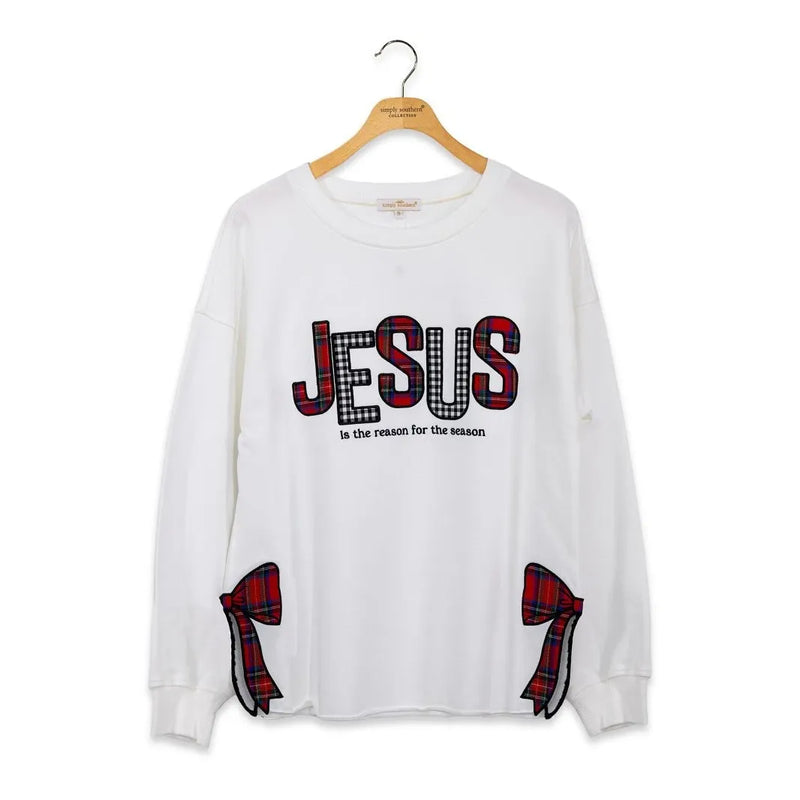Jesus Bow Sweatshirt- Simply Southern