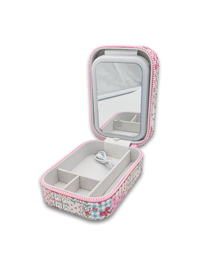 Quilted Ribbon Mini Travel Jewelry Case - Simply Southern