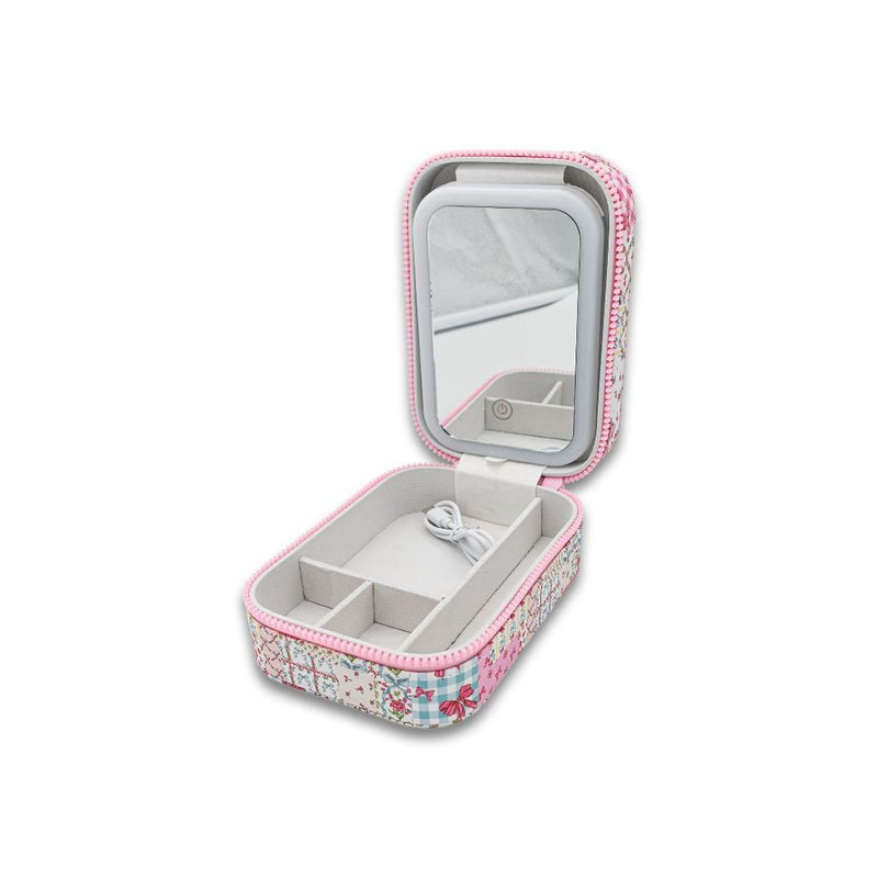 Quilted Ribbon Mini Travel Jewelry Case - Simply Southern