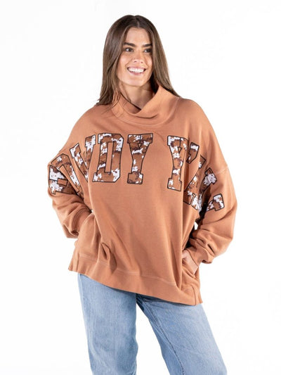 Howdy Mock Neck Crew - One Size - Simply Southern