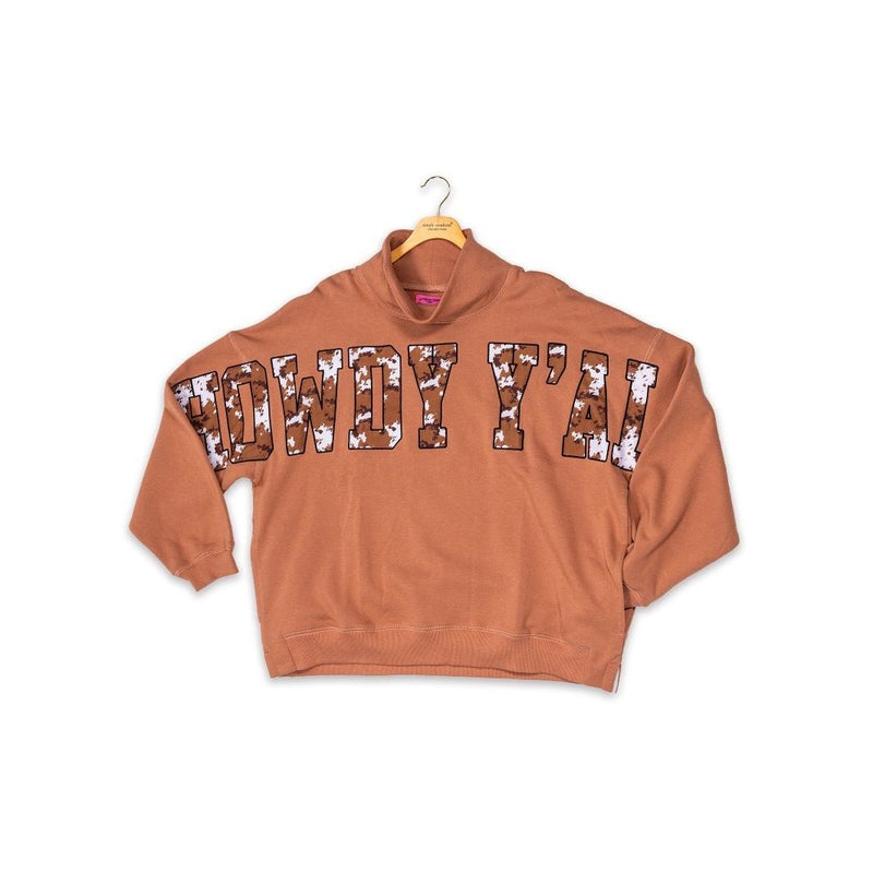 Howdy Mock Neck Crew - One Size - Simply Southern
