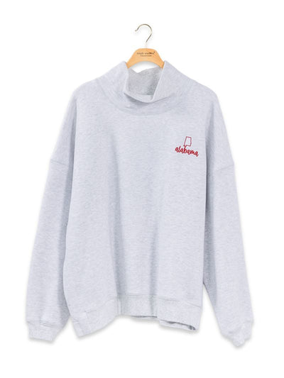 Alabama Mock Neck Crew - One Size - Simply Southern