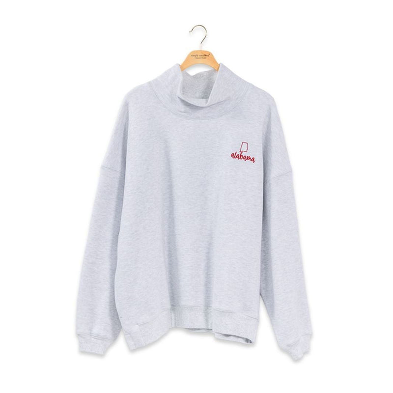 Alabama Mock Neck Crew - One Size - Simply Southern