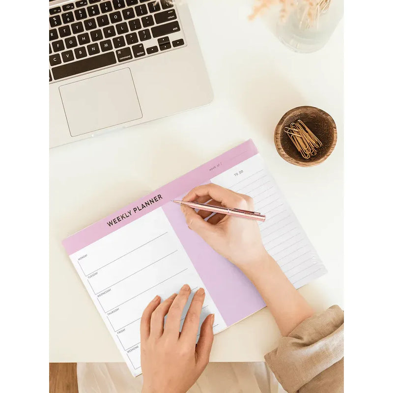 Weekly Planner Pad + 2 Rose Gold Pens