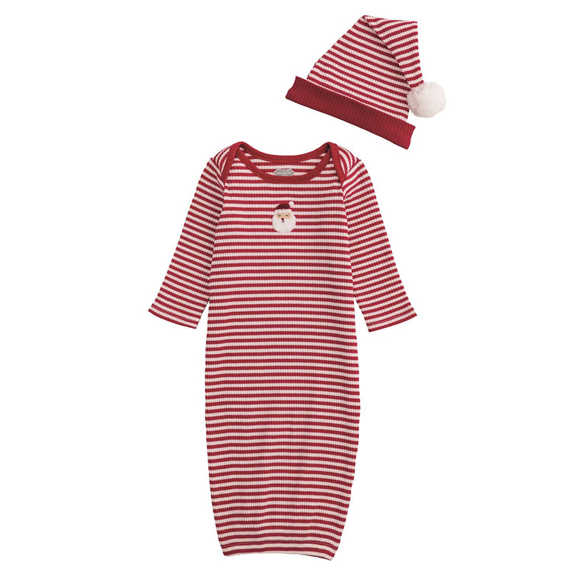 Santa Stripe Take-Me-Home Hat Set - Mud Pie