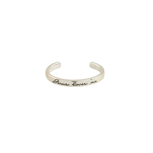 Silver Jesus Loves Me Cuff Bracelet - Mud Pie