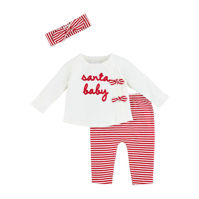 Santa Baby Pant & Headband Set - Mud Pie