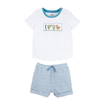 Fish & Mallard Duck Smocked Boy Set - Mud Pie