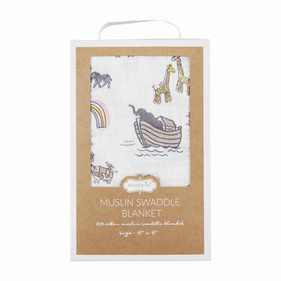 Noah's Ark Swaddle Blanket - Mud Pie