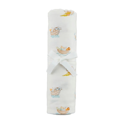 Noah's Ark Stretch Swaddle Blanket - Mud Pie