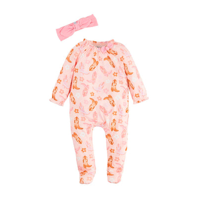 Cowgirl Sleeper & Headband Set - Mud Pie