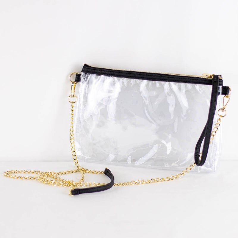 Candace Double Zip Clear Crossbody - Black - Royal Standard