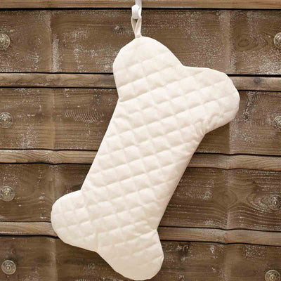 Cream Quilted Dog Bone Stocking - Royal Standard