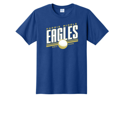 Harris Middle Golf Printed TShirt - Harris Middle Eagles Golf- Royal Shirt (More Options Available)