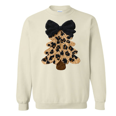 Leopard Christmas Tee Sweatshirt – Sand | Gildan