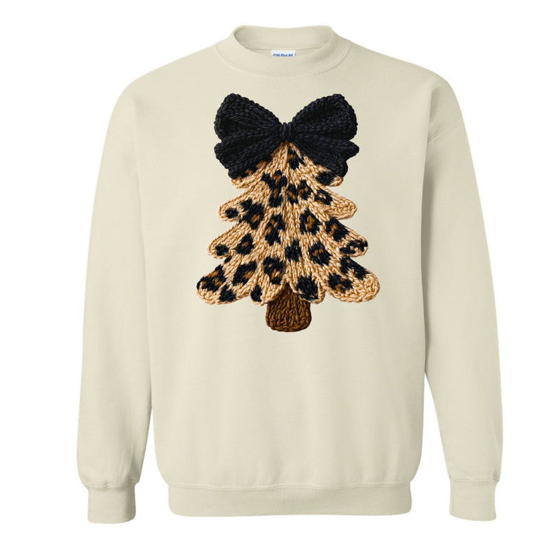 Leopard Christmas Tee Sweatshirt – Sand | Gildan
