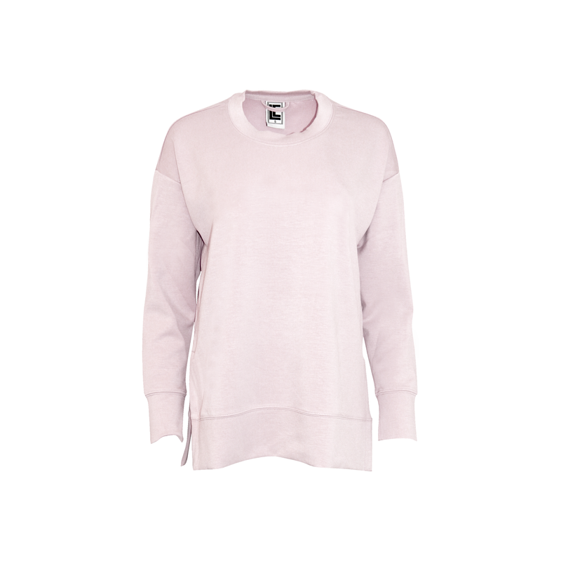 Baby Pink - Modal Spandex High Low Crewneck