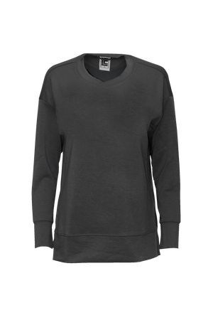 Charcoal - Modal Spandex High Low Crewneck