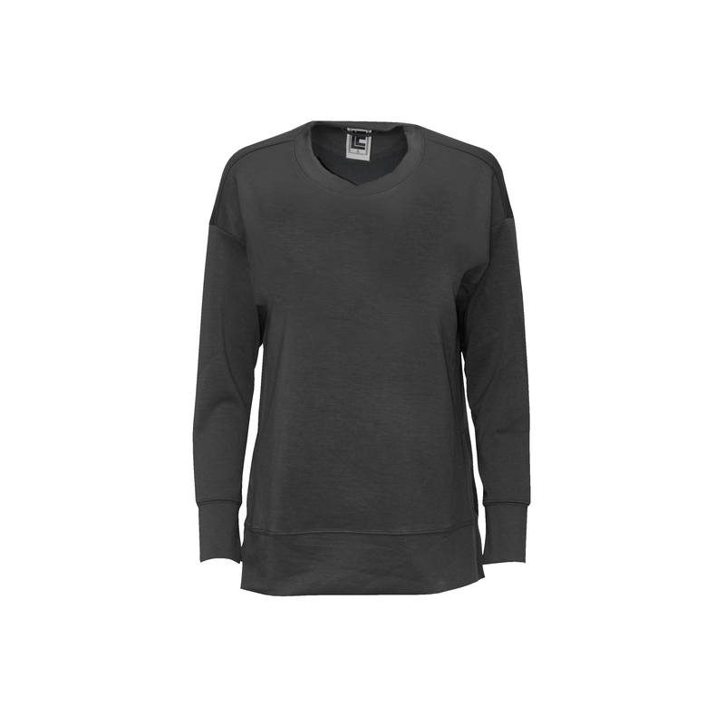 Charcoal - Modal Spandex High Low Crewneck