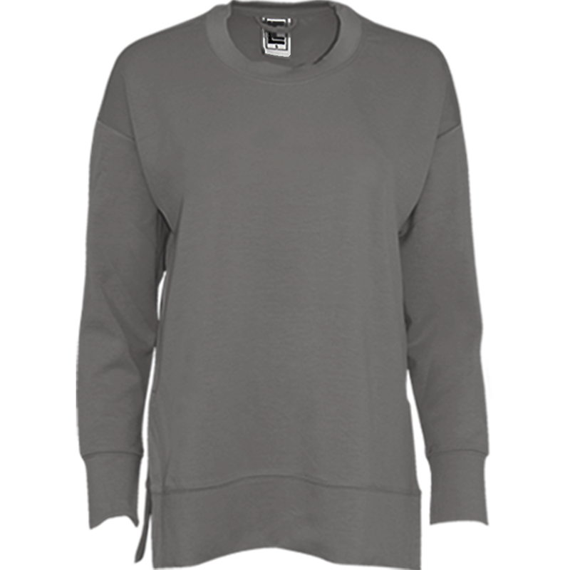 Taupe - Modal Spandex High Low Crewneck