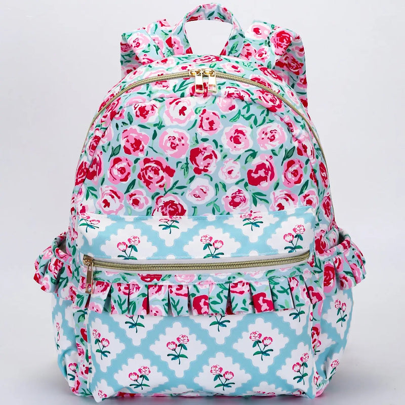 Pink Flower Kids Ruffle Backpack
