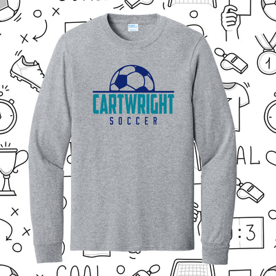 Cartwright Soccer- Port & Co™ Long Sleeve Core Blend Tee- Athletic Heather