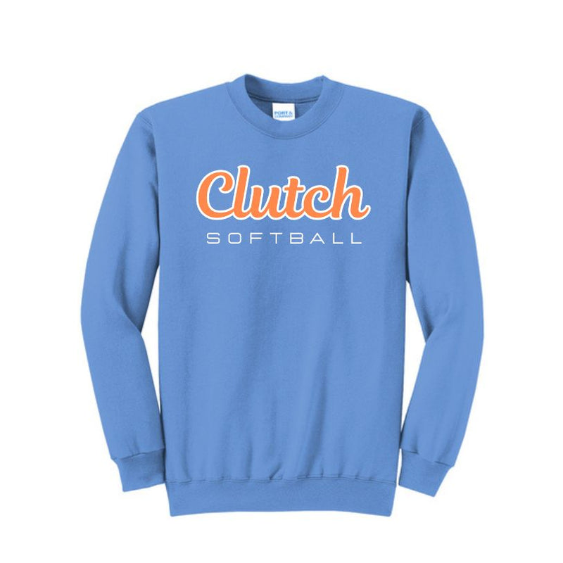 Clutch Softball Printed Crewneck - Carolina Blue (Click for More Logo Options)