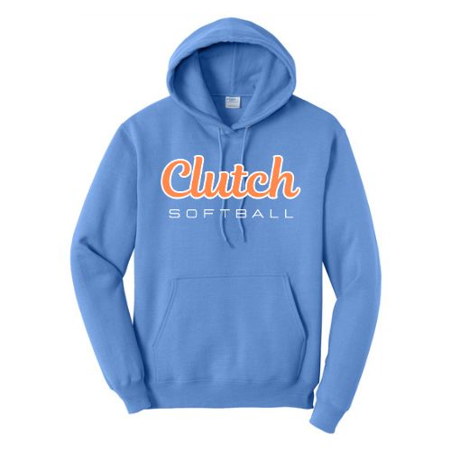Clutch Softball Printed Hoodie- Carolina Blue (Click for More Logo Options)