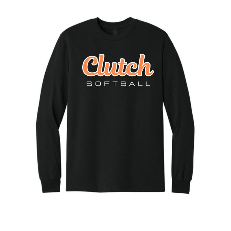 Clutch Softball Printed Gildan Long Sleeve - Black (Click for More Logo Options)