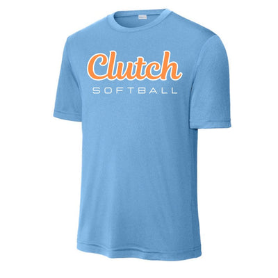 Clutch Softball Printed DRIFIT TShirt - Carolina Blue (Click for More Logo Options)(Short Sleeve and Long Sleeve)