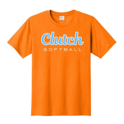 Clutch Softball Printed TShirt - Tennessee Orange (Click for More Logo Options)