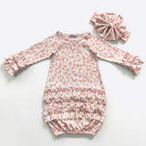 Coral Leopard Baby Gown