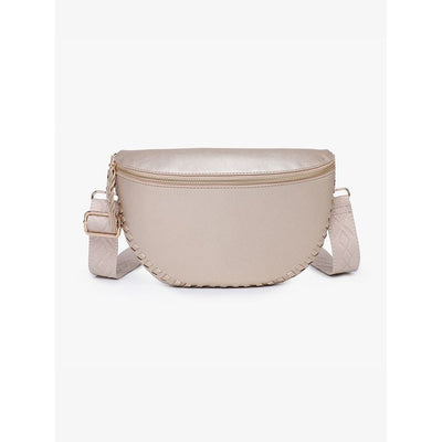 Janae Whipstitch Crossbody/Sling Bag w/ Detailed Strap Light Gold - Monogrammable