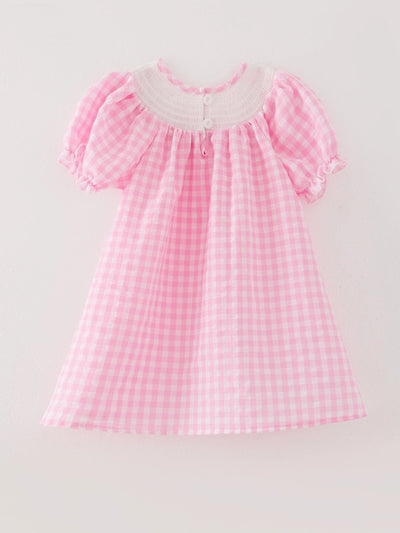 Farm Pink Smocking Embroidered Girls Dress