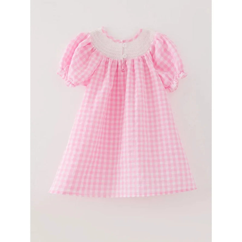 Farm Pink Smocking Embroidered Girls Dress