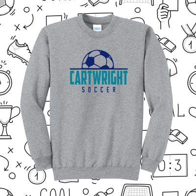 Cartwright Soccer- Port & Co™ Core Fleece Crewneck Sweatshirt- Athletic Heather